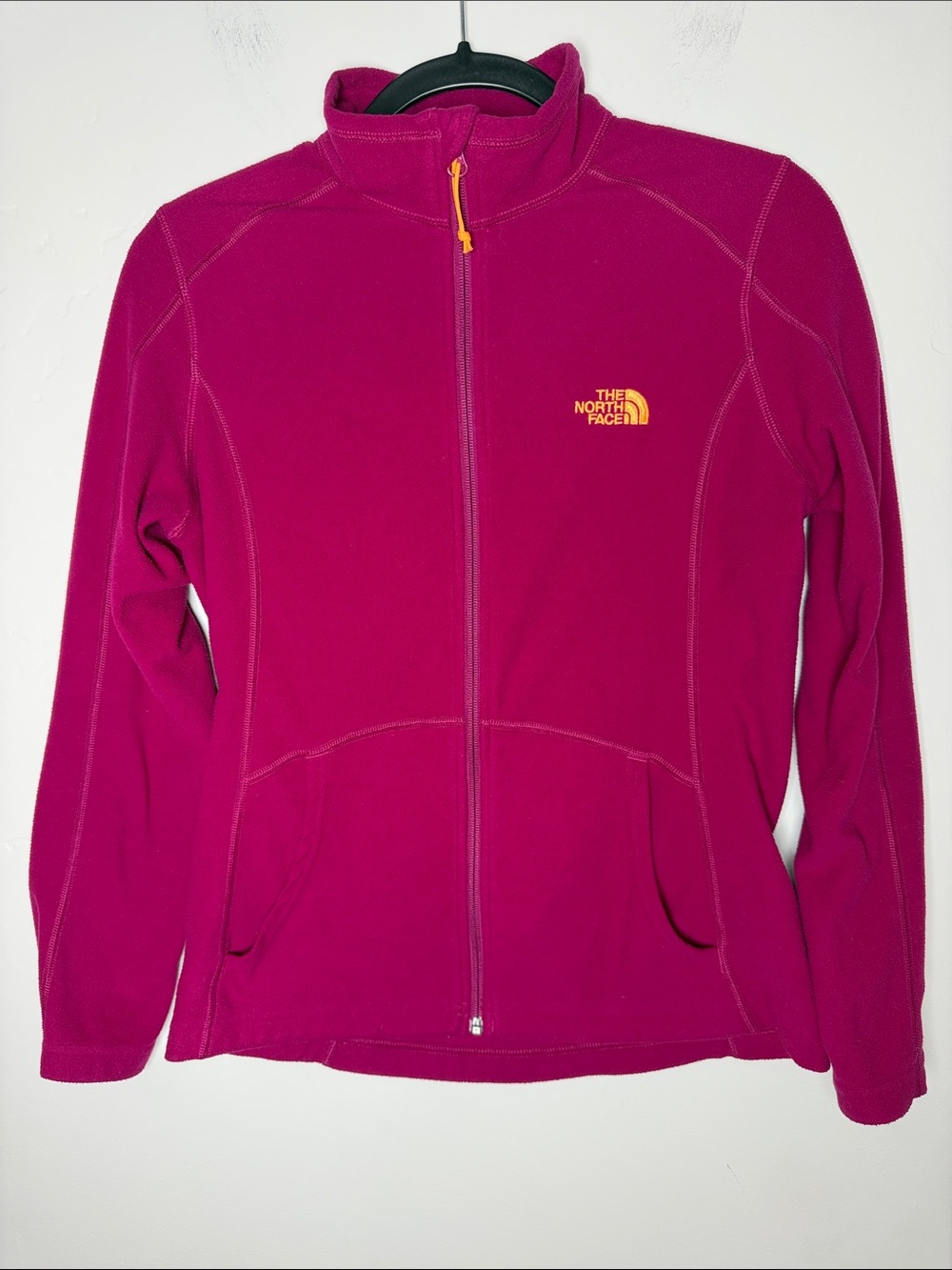 The North Face Sweater Zipper Pink Orange EUC outdoor activewear winter women M